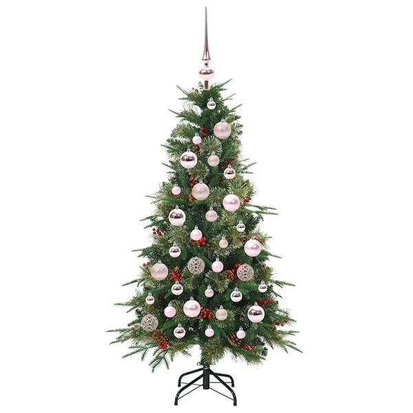vidaXL Kunstig sammensatt juletre med 150 LED gr&oslash;nn 120 cm PE og PVC