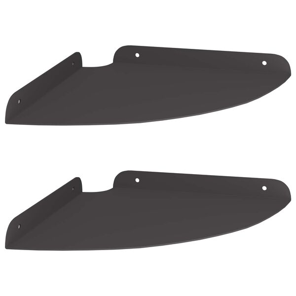 vidaXL Hj&oslash;rne Flytende Hylle med hylle 2 pcs Svart 24 x 24 x 2 cm