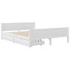 vidaXL Sengeramme med 2 skuffer hvit heltre furu 140x200 cm