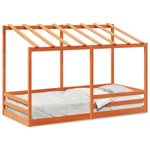 vidaXL Tak for barneseng voksbrun 100x200 cm heltre furu