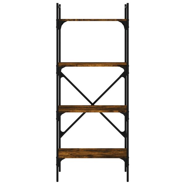 vidaXL Bokhylle 4 etasjer røkt eik 56x31,5x138,5 cm konstruert tre