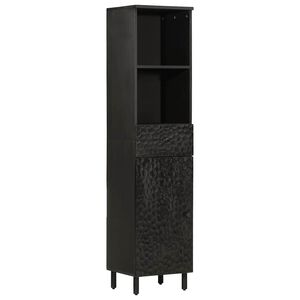 vidaXL Baderomsskap svart 38x33x160 cm heltre mango