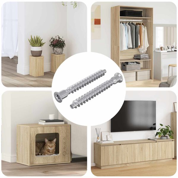 vidaXL Confirmatskruer 2 pcs s&oslash;lv &Oslash;7 x 58 mm Metall