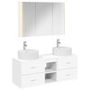 vidaXL Baderomsinnredningssett 4 pcs Hvit Konstruert tre og glass