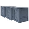 vidaXL Kompostkasser 3 stk gr&aring; 60x60x73 cm 780 L