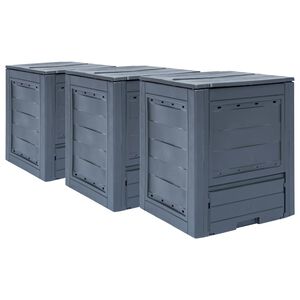 vidaXL Kompostkasser 3 stk gr&aring; 60x60x73 cm 780 L