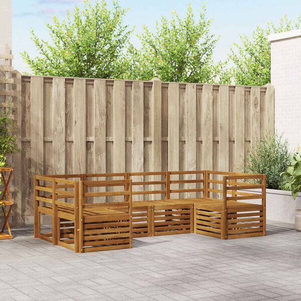 vidaXL Sofasett 6 pcs Naturlig Solid akasietre