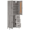 vidaXL Highboard gr&aring; sonoma 69,5x34x180 cm konstruert tre
