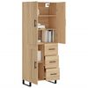 vidaXL Highboard sonoma eik 69,5x34x180 cm konstruert tre