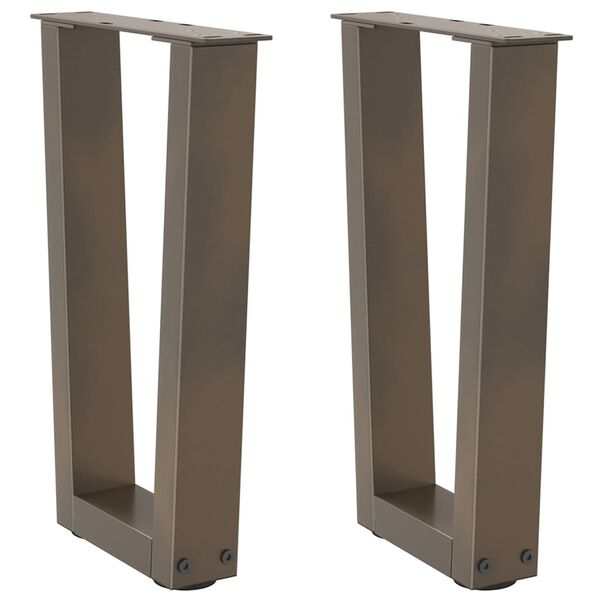 vidaXL Salongbordben V-formet 2 stk naturstål 28 x (42-43,3) cm stål