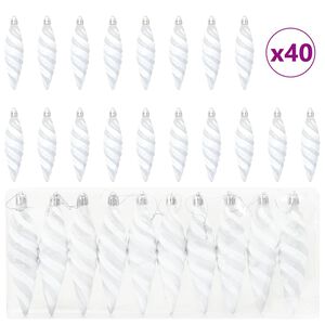 vidaXL Jule Spiralformet Kule 40 stk. Hvit 3 x 11 cm Plast