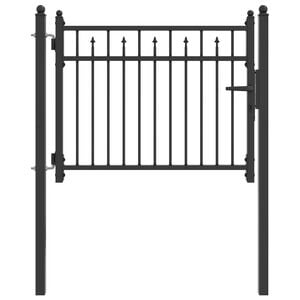 vidaXL Gjerdeport BAARLO 100 x 75 cm Metall Svart L&aring;sbar