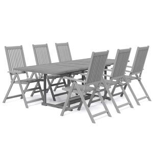 vidaXL Hagespisegruppe 7 deler heltre akasie