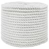 vidaXL Bomull Tau 10 mm 250 m Hvit 100% Bomull