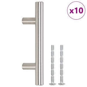 vidaXL Skaph&aring;ndtak 10 stk s&oslash;lv 64 mm rustfritt st&aring;l
