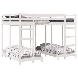 vidaXL Trippel K&oslash;yesengramme Hvit 140 x 200 cm Massiv furu