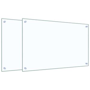 vidaXL Kj&oslash;kkenplater 2 stk gjennomsiktig 80x50 cm herdet glass