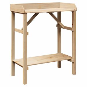 vidaXL Plantebord med hylle Naturlig 75 x 40 x 90 cm Solid furu tre