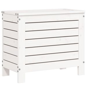 vidaXL Hagefotskammel hvit 62x31,5x52 cm heltre furu