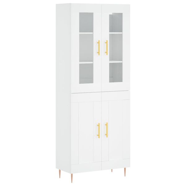 vidaXL Highboard hvit 69,5x34x180 cm konstruert tre