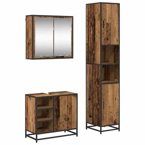 vidaXL Baderomsinnredningssett 3 stk. Gamle tre 65 x 33 x 60 cm