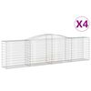 vidaXL Gabionkurver buede 4 stk 400x50x100/120 cm galvanisert jern