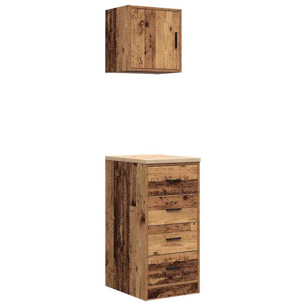 vidaXL Garasjeskap 2 stk gammelt tre konstruert tre