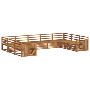vidaXL Utend&oslash;rs sofa-sett 9 pcs Naturlig Solid akasietre