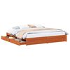 vidaXL Sengestamme med skuff Vokset Brun 180 x 200 cm Massiv furu
