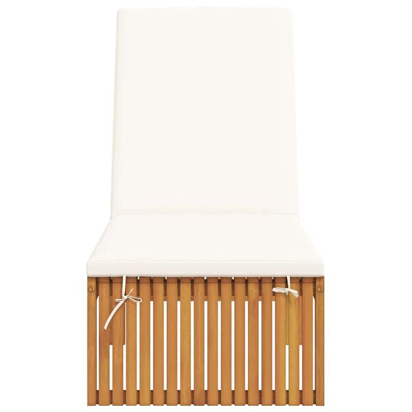 vidaXL Solstol med pute Brun 200 x 55 x 94cm Massivt akasietre