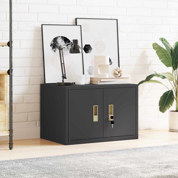 vidaXL Oppbevaringsskap Svart 60 x 40 x 40 cm Kaldvalsget St&aring;l