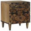 vidaXL Nattbordskap med skuff Brun 40 x 33,5 x 46 cm Massiv mango tre