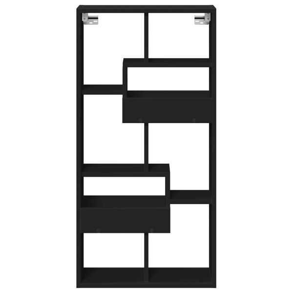vidaXL Veggskap svart 50x15x100 cm konstruert tre