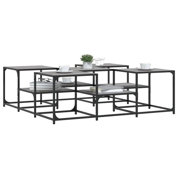 vidaXL Salongbord gr&aring; sonoma 121x121x40 cm konstruert tre