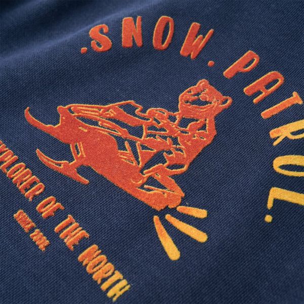 Hettegenser for barn marinebl&aring; melert og oransje 104