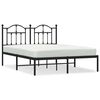vidaXL Sengeramme i metall med hodegavl svart 140x190 cm