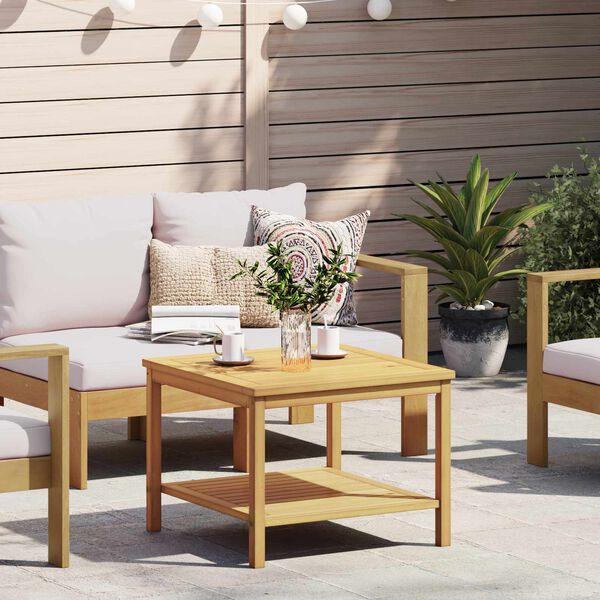 vidaXL Sidetabell Olje naturlig 60 x 60 x 45 cm Solid akasietre