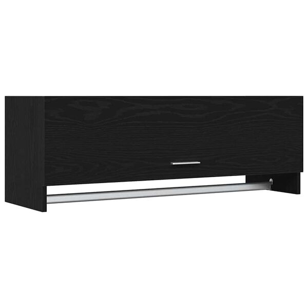 vidaXL Garderobeskap Svart Eik 100 x 32,5 x 35 cm Konstruert tre