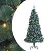 vidaXL Kunstig Forh&aring;ndsopprettet Julegran med Kule Sett gr&oslash;nn 150 cm