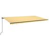 vidaXL Manuell uttrekkbar markise med LED 600x350 cm gul og hvit