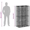 vidaXL Gabion hevet seng s&oslash;lv 90 x 50 x 150 cm Galvanisert St&aring;l