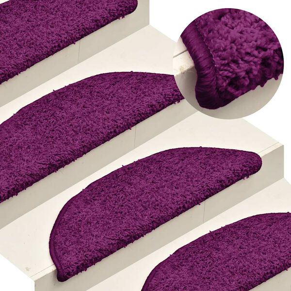 vidaXL Trappematter 30 stk 56x17x3 cm rosa halvrund