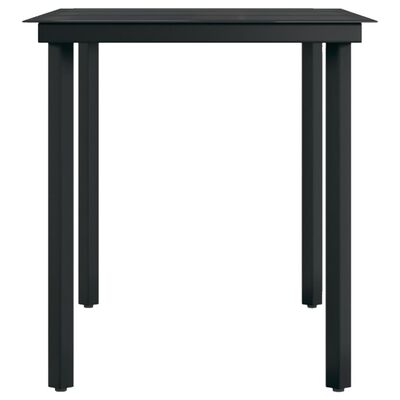 vidaXL Hagebord svart 140x70x74 cm stål og glass