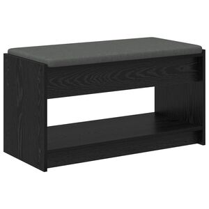 vidaXL Gangbenk Svart Eik 83 x 38 x 45 cm Konstruert treverk og stoff