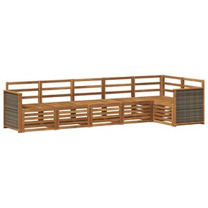 vidaXL Seksjonssofa Sett 5 pcs Naturlig Solid akasietre