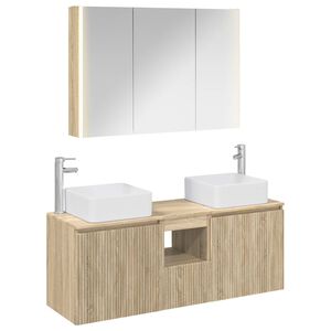 vidaXL Baderomsskapsett 4 pcs Sonoma eik Konstruert tre