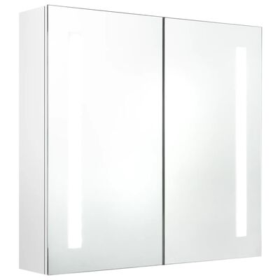 vidaXL LED-speilskap til bad blank hvit 62x14x60 cm