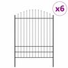 vidaXL Hage Hegning 6 pcs Gr&aring; 170 x 225 cm Pulverlakkert st&aring;l