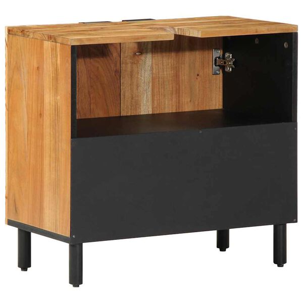 vidaXL Baderomsvaskeskap med hylle Solid akasietre 62 x 33 x 58 cm