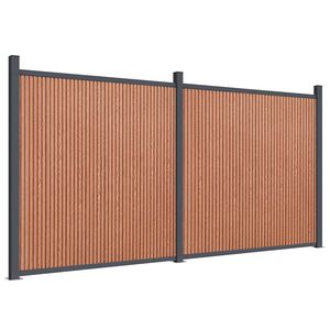 vidaXL Gjerdepanel brun 353x186 cm WPC